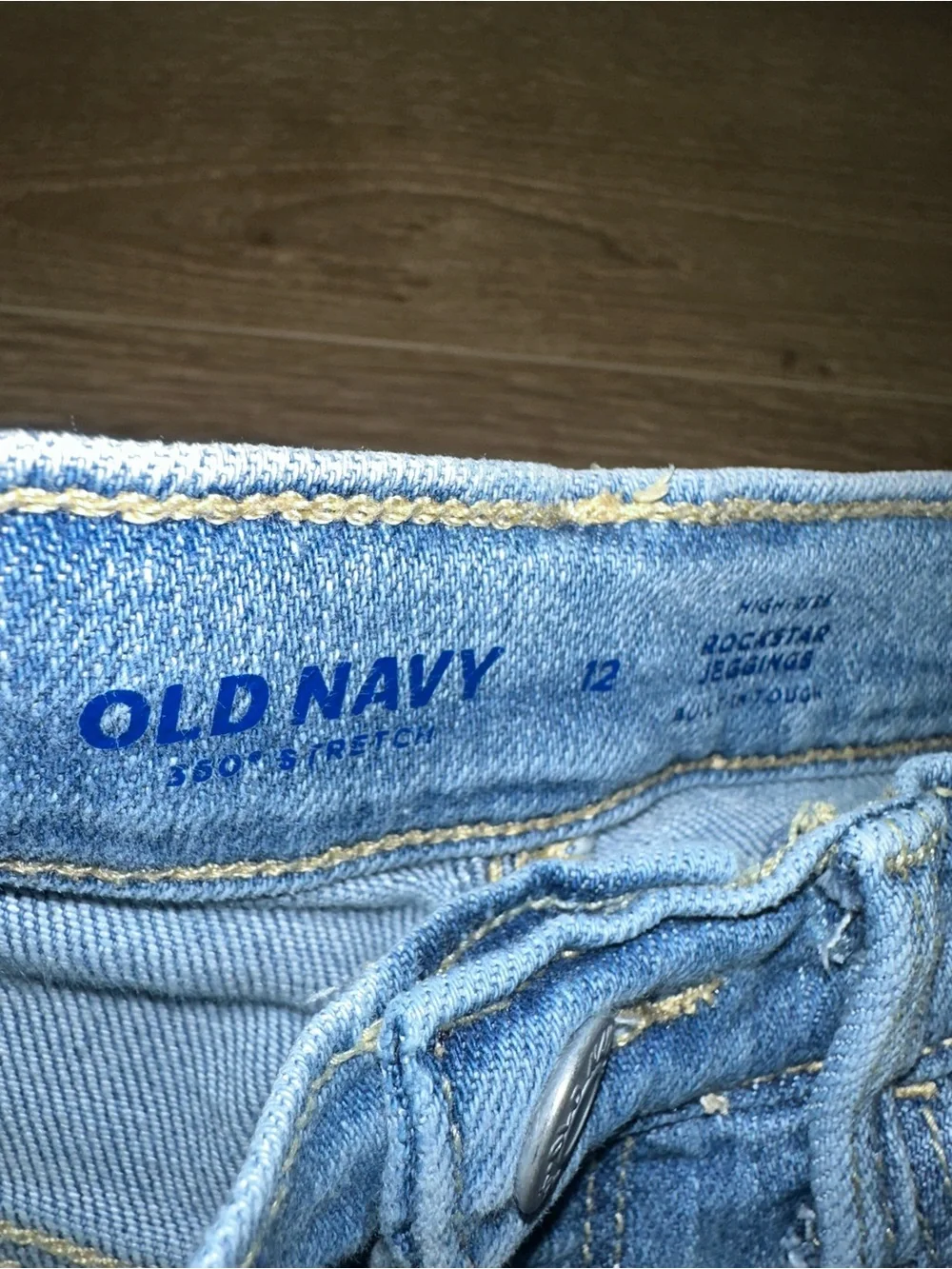 Old Navy Medium Blue Skinny Jeans with Subtle Distress